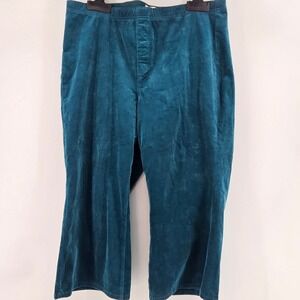 PILCRO Teal Velour Pants Size 3X Wide Leg Casual Comfort Office Teacher Everyday